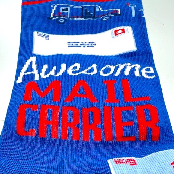 THANK Your MAIL PERSON Socks MailMan MailLady Holiday Fun Gifts Red White Blue - Picture 3 of 7